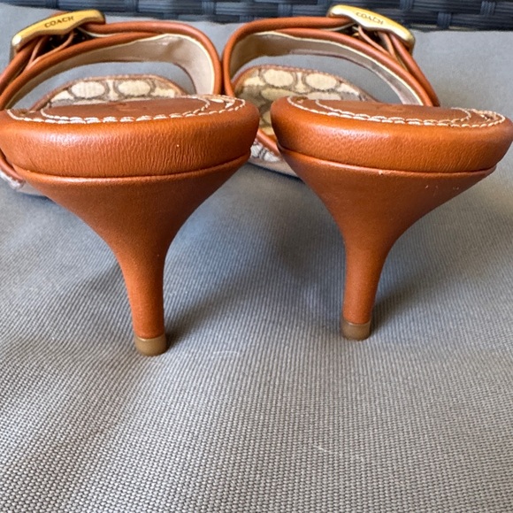 Coach Signature Brown and Tan Sandals - Picture 3 of 10